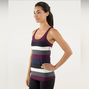Lululemon Cool Racerback Tank Top - Striped Angel Wings - Hyper Plum